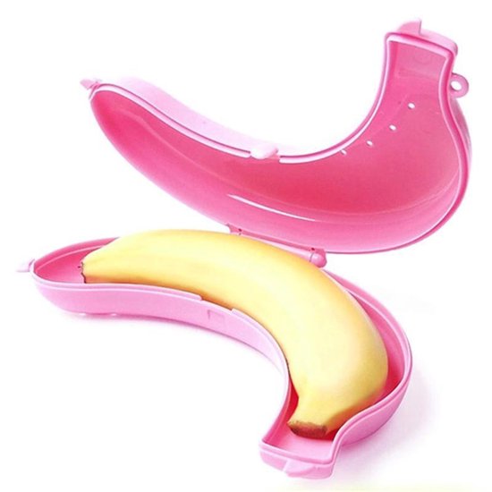 EPIN | Bananen trommel | Bananen bewaardoos | Lunchbox | Fruitbox | Voor het opbergen van een banaan | ROZE