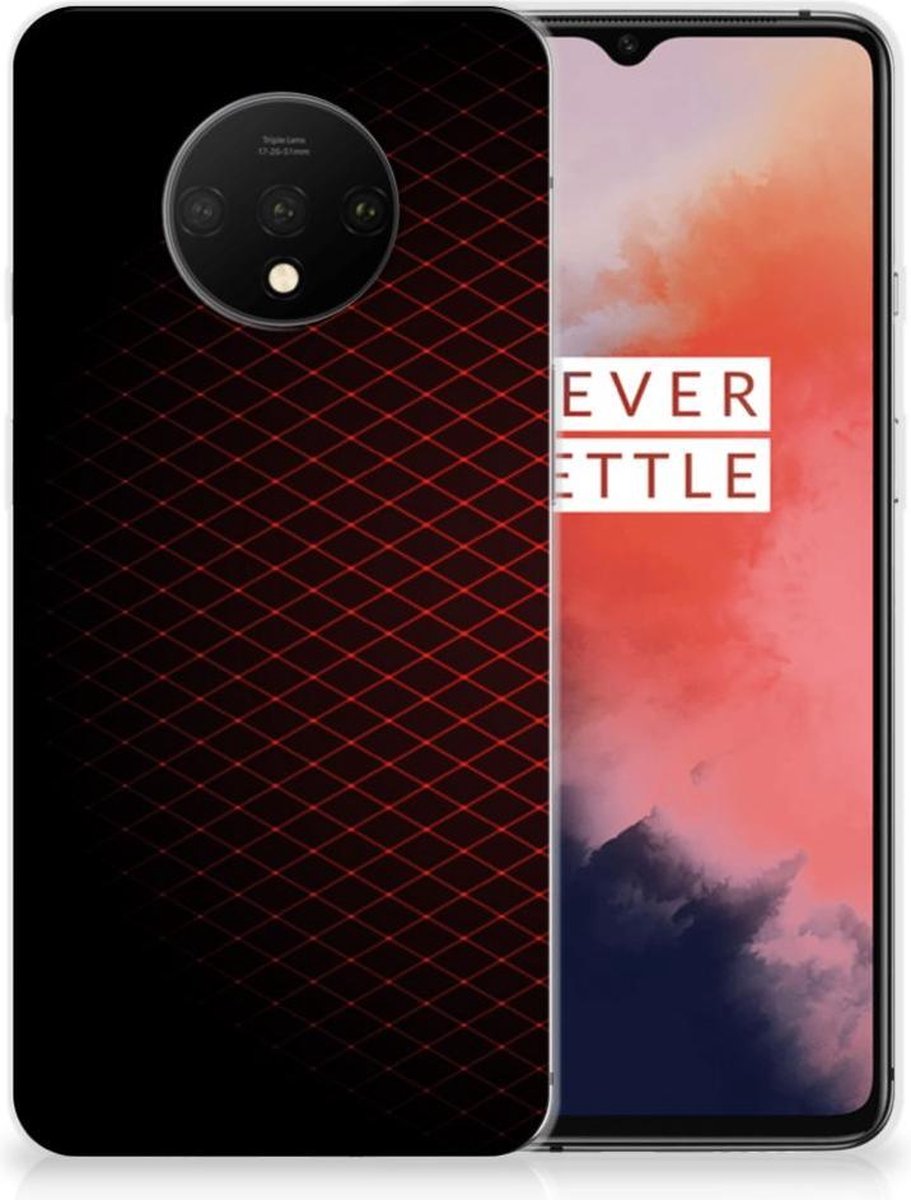 OnePlus 7T TPU bumper Geruit Rood