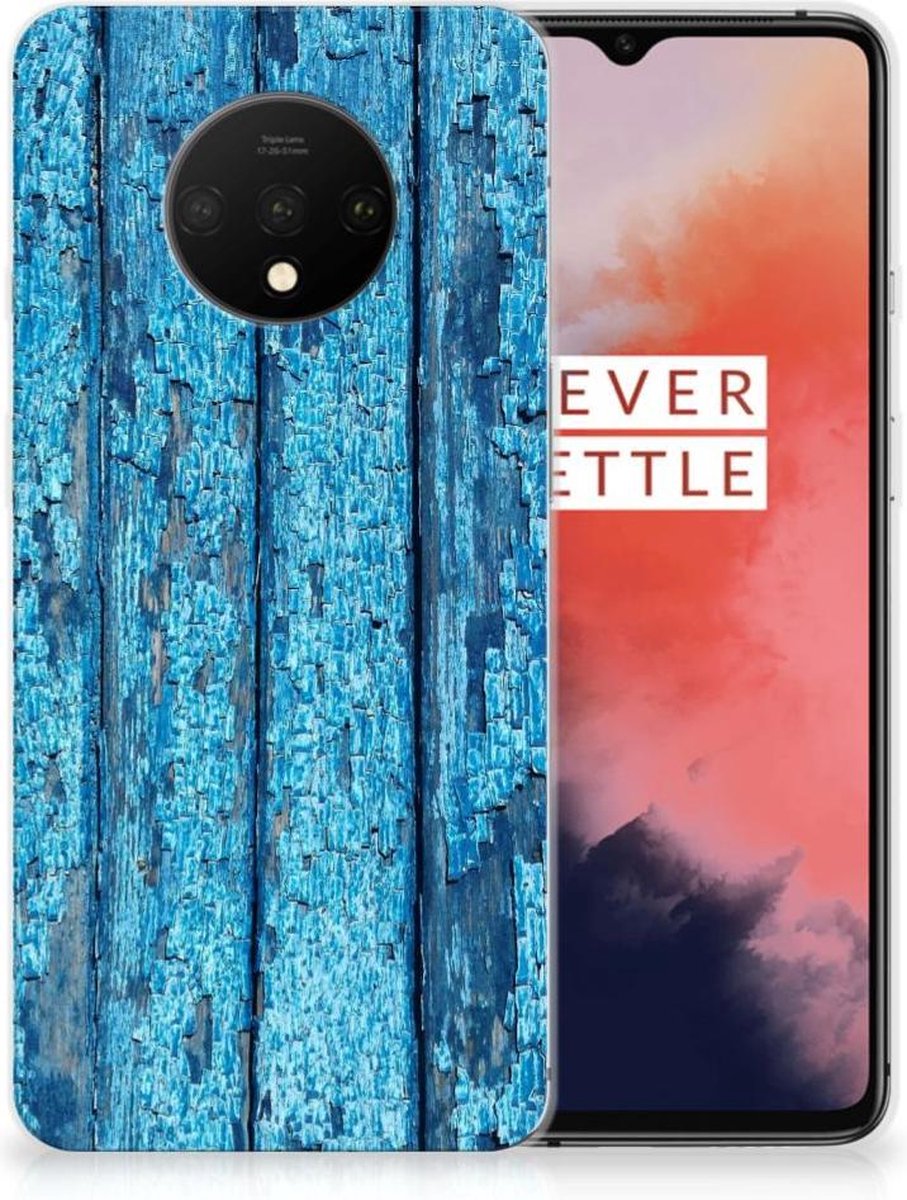 OnePlus 7T Bumper Hoesje Wood Blue