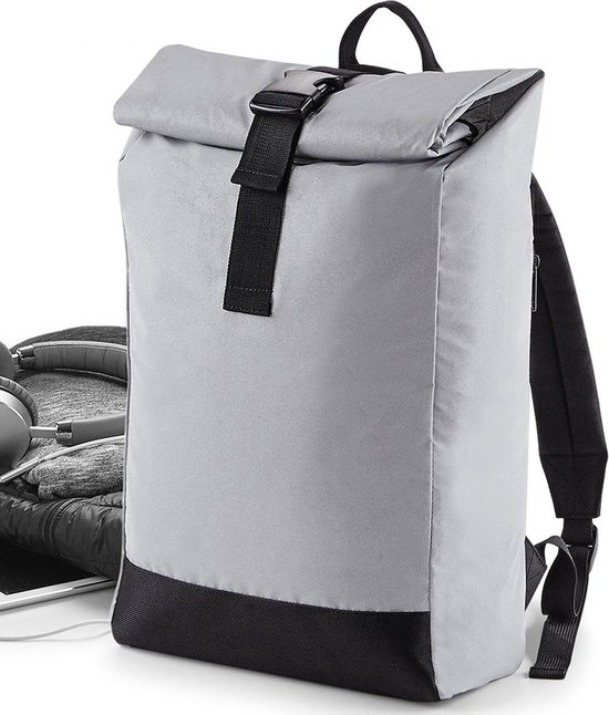 Senvi Reflecterende backpack - Rugzak Rol-Top Zilver