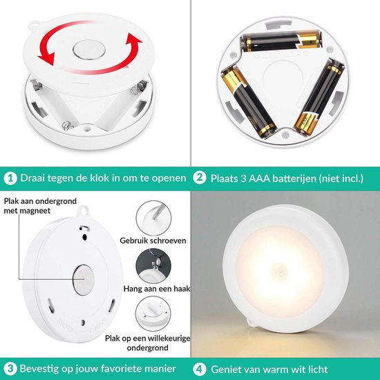 Iqonic Draadloze Ledlamp met Bewegingssensor - Kastverlichting - LED Lamp  op Batterij... | bol