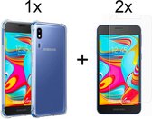 Samsung Galaxy A2 Core hoesje shock proof case transparant - 2x Samsung A2 Core Screenprotector