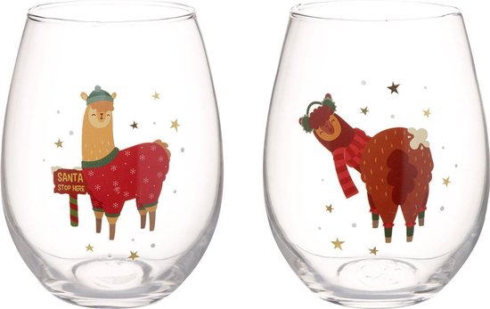 Lunettes de Noël Alpaca Lama. 2 morceaux de verre cadeau de Noël de Noël |  bol.com