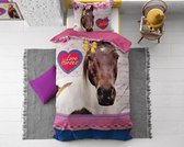 Dreamhouse Dekbedovertrek Love Horse Pink Dekbedovertrek DUITSE MAAT 1-persoons 135x200 + 1 - 80x80 cm