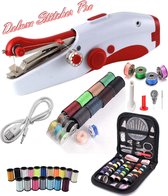 Deluxe Stitcher Pro - PREMIUM Handnaaimachine met USB Kabel en 96 Delige Starterskit - Mini naaimachine - Compact - Draadloos - Draagbare Reis Hand Naaimachine - Incl. 38 Spoelen met garen - 