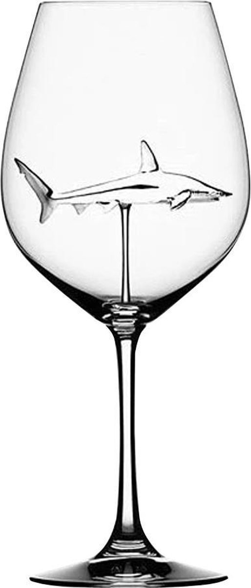 Rode Wijnglas met Haai - Figuur - Groot - Whiskey Glas | bol.com