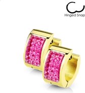 Oorbellen ring roze gold plated ©LMPiercings