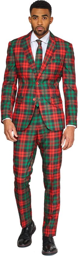 OppoSuits Trendy Tartan - Heren Kostuum - Gekleurd - Kerst - Maat 60