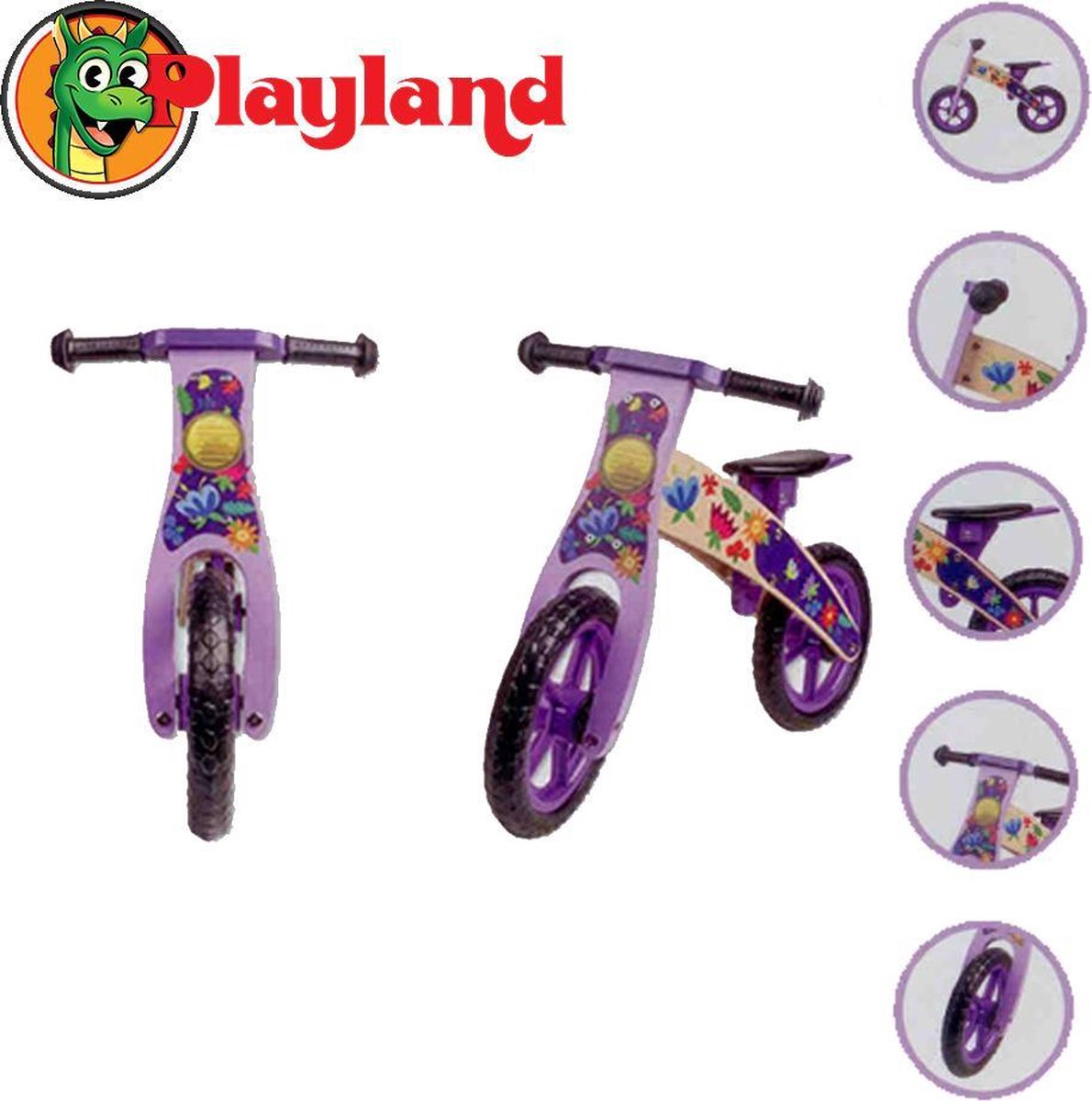 Playland Houten Loopfiets Meisjes - Paars | bol.com