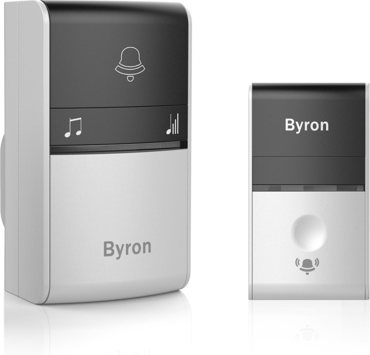 Byron DBY-23412 Draadloze deurbel - Ontvanger met stekker - Waterdicht - Wit - Deurbeldrukker heeft geen batterijen nodig - 100m Bereik - 80 dB - 16 Melodieën