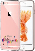 Apple Iphone 6 Plus / 6S Plus Transparant siliconen hoesje (believe in your dreams)