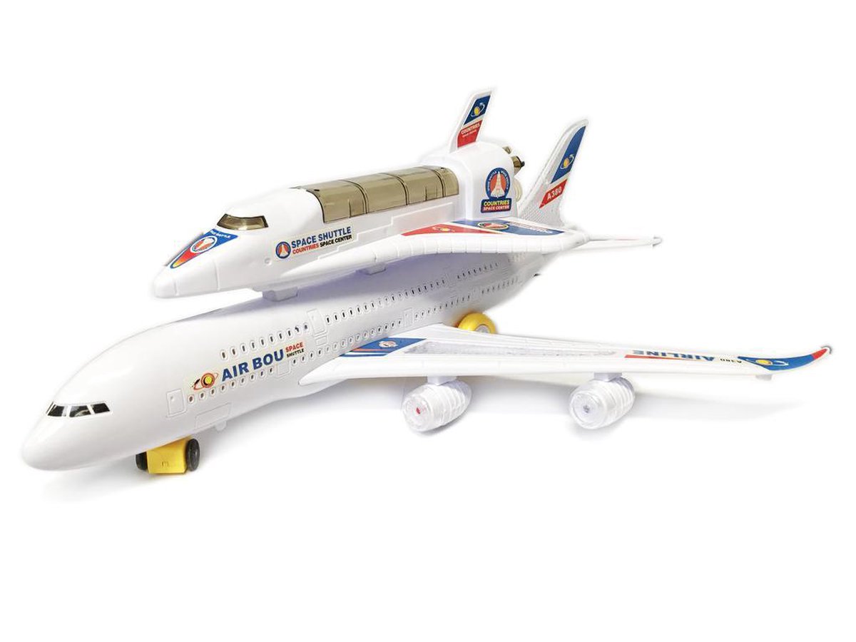Afbeelding van product Merkloos / Sans marque  Airbus speelgoed vliegtuig A380 -44cm airplane met geluid en lichtjes