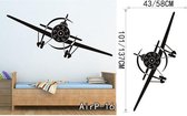 3D Sticker Decoratie Vliegtuig Muursticker Slaapkamer Afneembare helikopter Vinyl zelfklevende muurdecoraties Muurschildering voor kinderkamer en jongens - AirP16 / Small