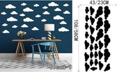 3D Sticker Decoratie Mooi Cloud Muurtattoo Wolken Sticker - Kid Slaapkamer Wanddecoratie Babykamer Decal Muurschildering DIY Home Decor Vinyl - Black / Large