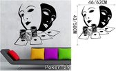 3D Sticker Decoratie Poker Pro Kaarten Spade Club Hart Diamant Muursticker, pak Spelen Game Room Night Kelder Decoratieve Decals - Poker29 / Large