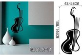3D Sticker Decoratie Creatieve kunst Gitaar muurstickers Home Decor DIY Muziekinstrument Home Decoraties Rock Muziek Muurstickers Woonkamer - GUITAR11 / Small