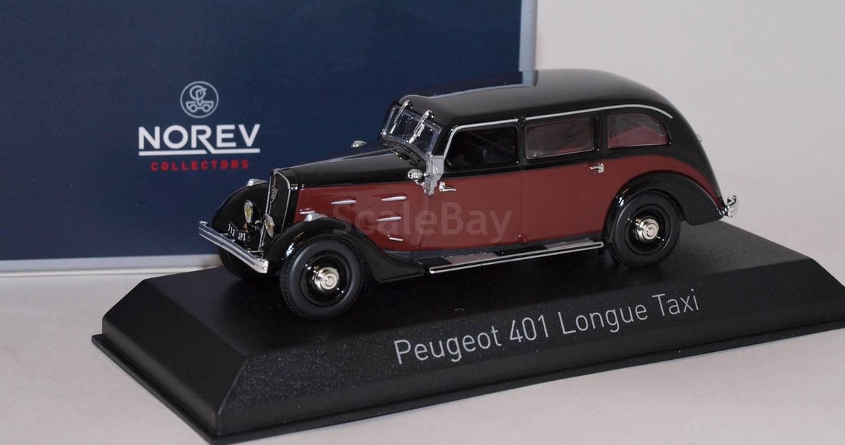 PEUGEOT 401 Longue Taxi 1935 NOREV 1/43 sur Socle