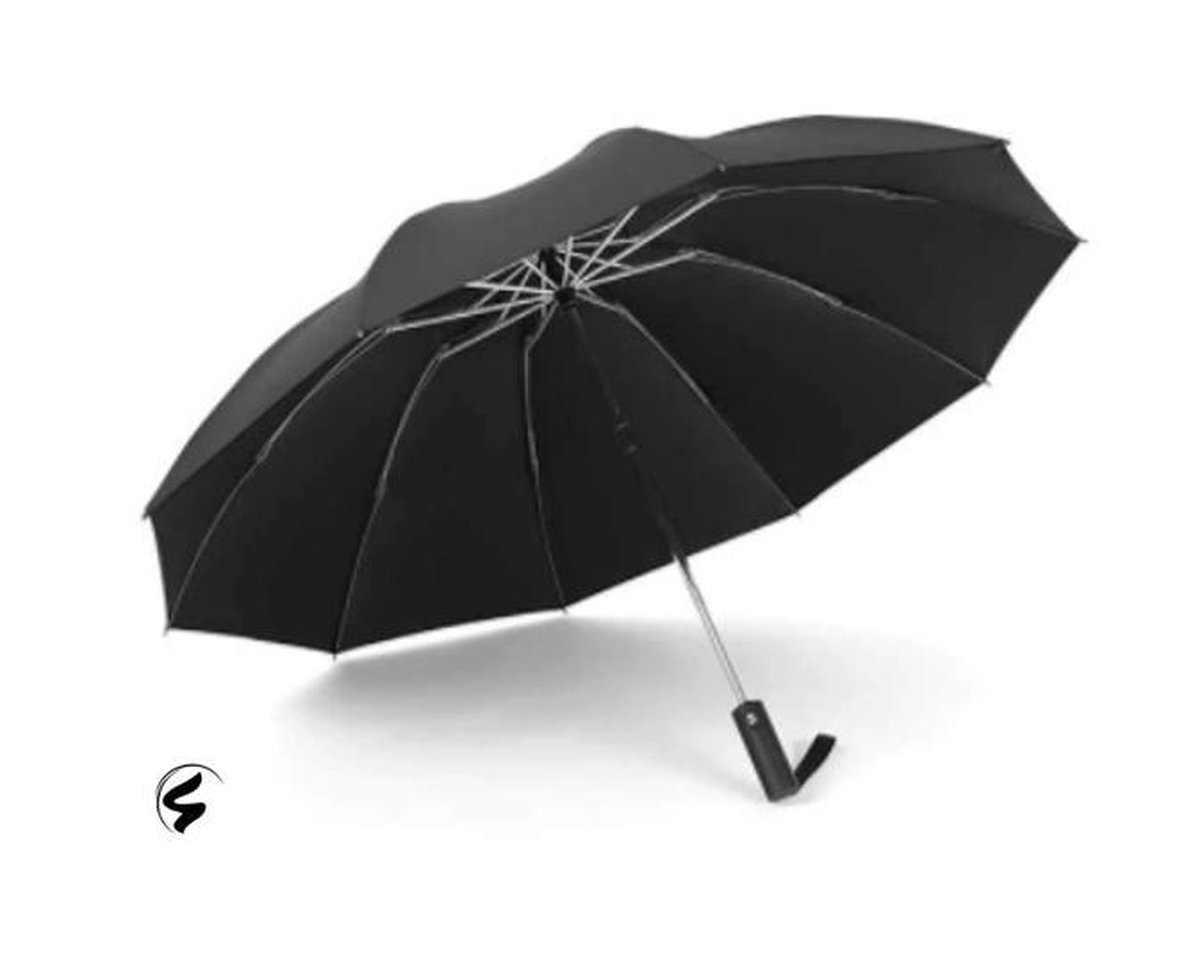 Zwarte Automatische Paraplu - Opvouwbare Storm en Wind Paraplu - Sterke  Paraplu -... | bol.com