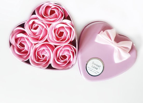 cadeau voor vrouw Rozen Zeepjes Roze - rozen - Cadeau tip - Met geschenkdoos -... | bol.com
