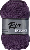 Lammy yarns Rio katoen garen - donker paars (064) - naald 3 a 3,5 mm - 1 bol