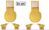 2x Set schouder epaulette biertje - carnaval bier feest thema party apres ski oktoberfest festival