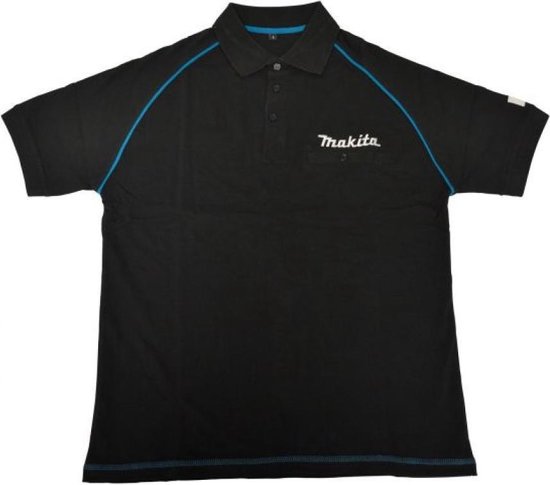 Makita polo noir noir avec col logo surpiqué blanc XL | bol.com