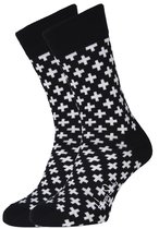 Happy Socks Plus Sokken - Zwart/Wit - Maat 41-46