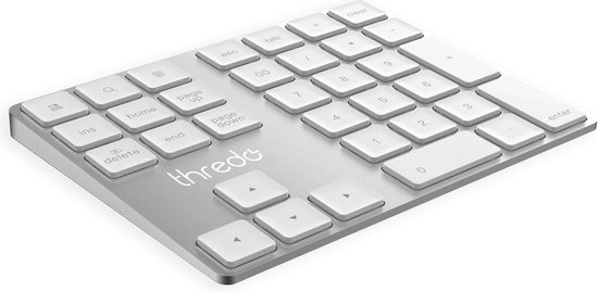 Volgen Kwelling voorspelling Thredo Bluetooth Numeriek Macbook Toetsenbord/Keypad/Klavier - Zilver  Aluminium -... | bol.com
