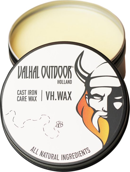 Valhal Outdoor wax voor gietijzeren pannen 125gr - verzorging en inbranden - VH.WAX