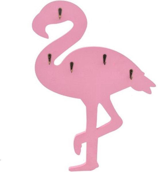 Porte-manteau enfant Flamingo - Rose - Bois - 5 crochets