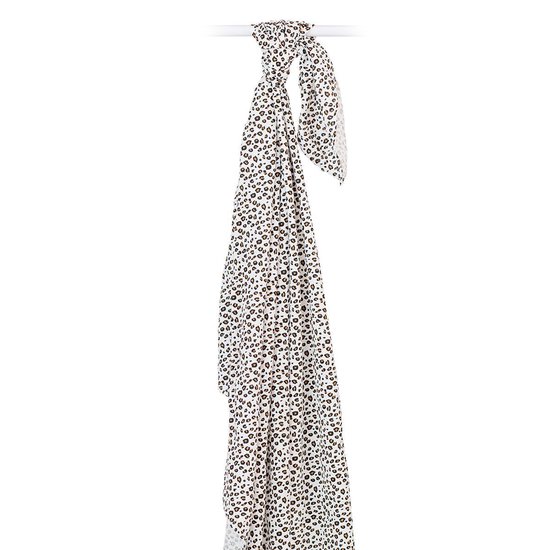 Lulujo - hydrofiele doek - swaddle - bamboo - 120x120 cm - Leopard van Merkloos — afbeelding 3