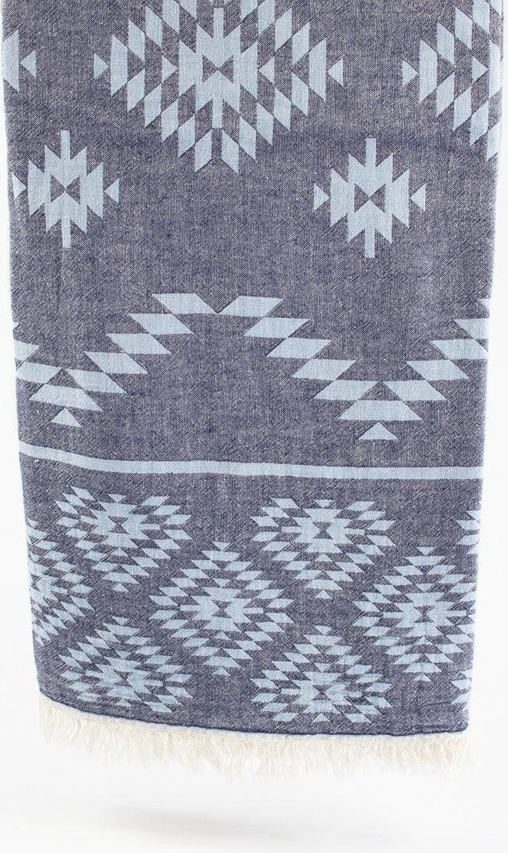 Patara– Turkse hamamdoek – 100x180 cm – katoen – licht & sneldrogend – donkerblauw