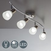 B.K.Licht - Plafondspots - met 4 lichtpunten - E14 fitting - railverlichting - glas opbouwspots - incl. 4x E14 - 3.000K - 470Lm