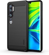 Xiaomi Mi Note 10 Hoesje - Armor Brushed TPU - Zwart