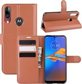 Book Case - Motorola Moto E6 Plus Hoesje - Bruin