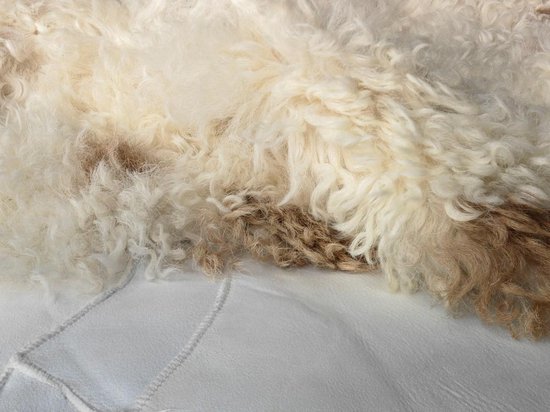 Donja HD IJslands schapenvacht tapijt vloerkleed Brisa bruin met blonde wolpuntjes – Het Millus