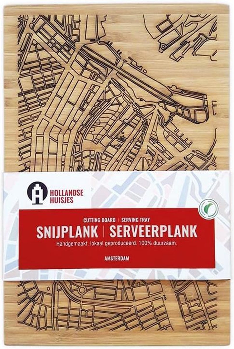 Grote serveerplank van Amsterdam - 100% duurzaam bamboe