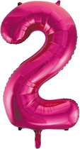 Pink roze cijfer ballon 2. |86 cm