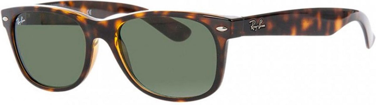 Ray-Ban RB2132 902L - New Wayfarer (Classic) - zonnebril - Tortoise / Groen Klassiek G-15 - 55mm