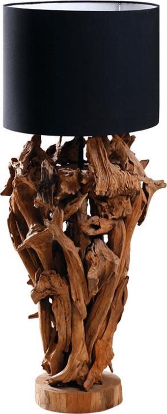 Landelijke houten lamp - Rico Teak Vloerlamp 82cm Stoere wortellamp met... | bol.com