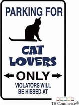 Metalen Decoratie Wandbord - Katten Vrienden - Cat Lovers - Parkeren