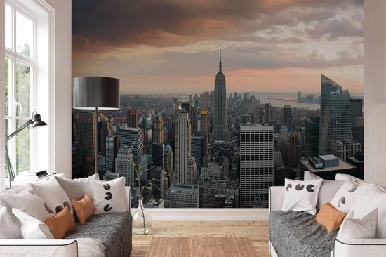 Dreigend overeenkomst voor mij Fotobehang New York Skyline - 368x254 cm (bxh) - 4 rollen behang | bol.com