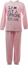 Lunatex velours meisjes peuterpyjama Morning person  - 98  - Lila