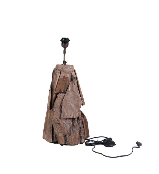Lampe de table en bois San Remo medium - Bois de teck - Tall Men Standing