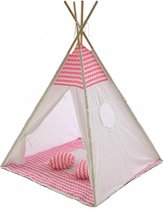 P&M - Tipi Speeltent - Met Grondkleed & Kussens - Tent voor kinderen - Roze