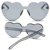 Zonnebril Hartjes Montuur Grijs - Sunglasses Heart Gray - Feest en Festival - Feest accessoires - Feest artikel - Dance Festival Outfit
