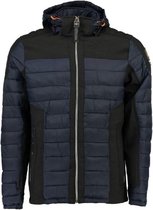 Geographical Norway - Heren Gewatteerde Jas met Softshell Details - Capuchon - Baleine - Navy