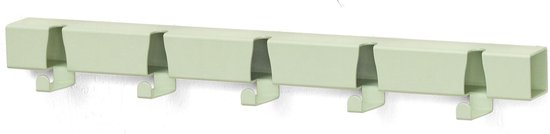 Mint Groen metalen wandkapstok vijf haken 50 cm. Industrieel uit buis 3D gelaserd VIJ5 & Maarten Baptsit