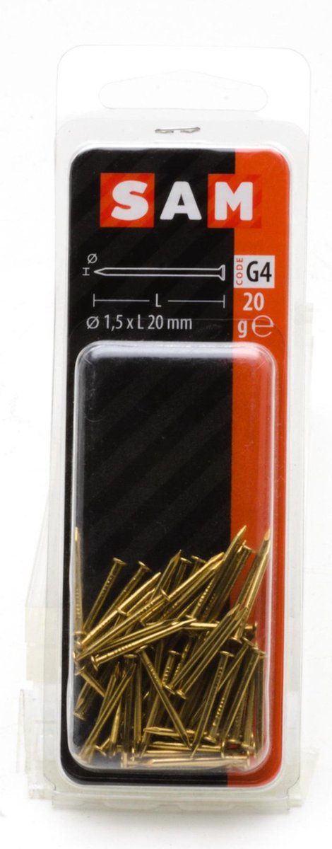 SAM Nagel platte kop 1,5x20mm 20 stuks