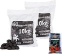 Kokosbriket 2x10kg + gratis aanmaakblokjes